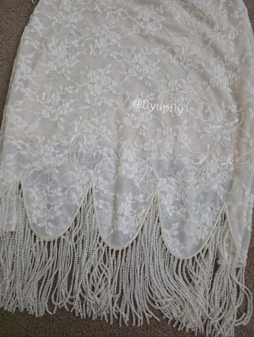 ZARA VIRAL midi fringe skirt with beaded detail Size M - Picture 13 of 14